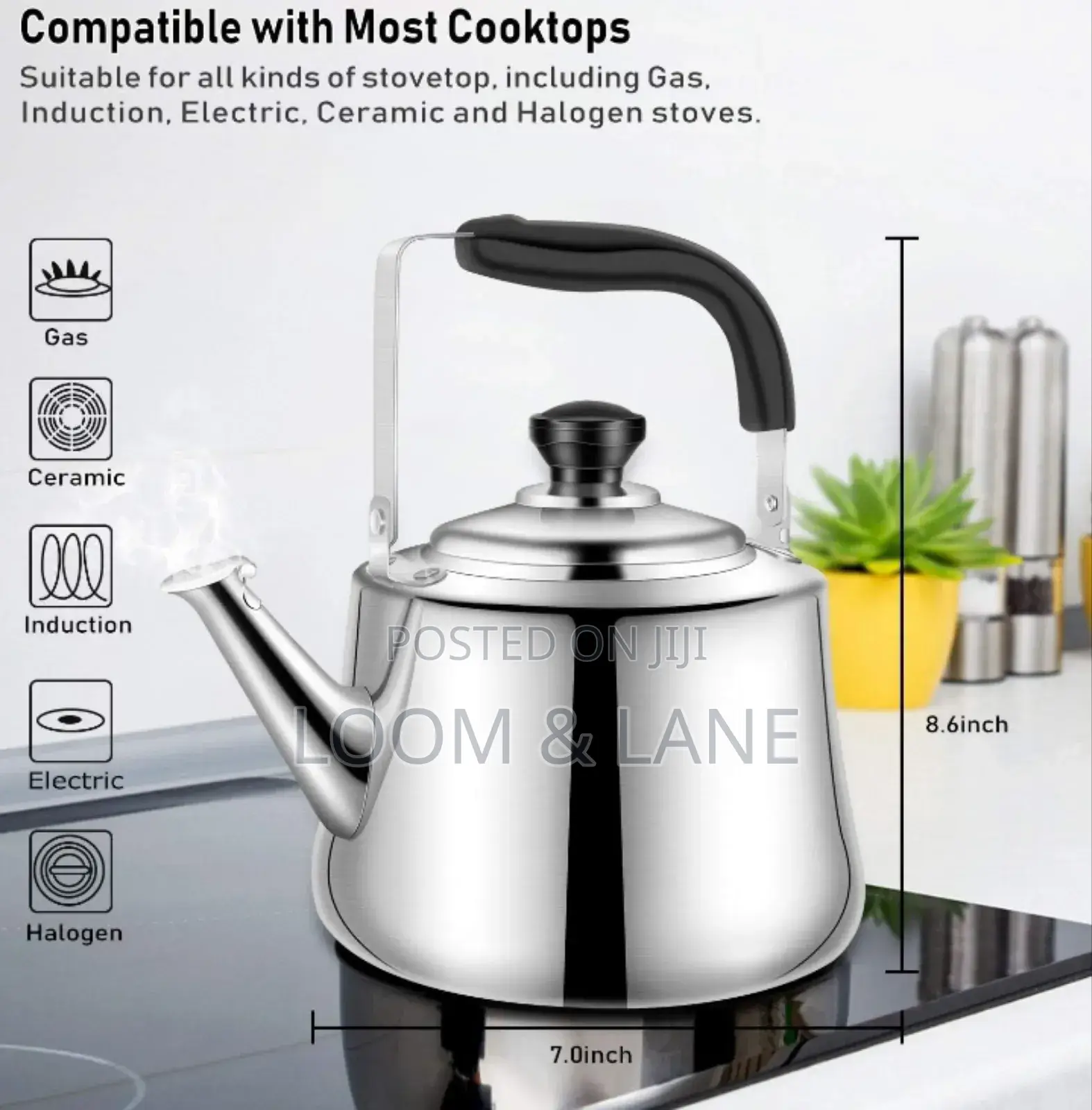 Durable Stovetop Stainless Steel 5litres Whistling Kettle