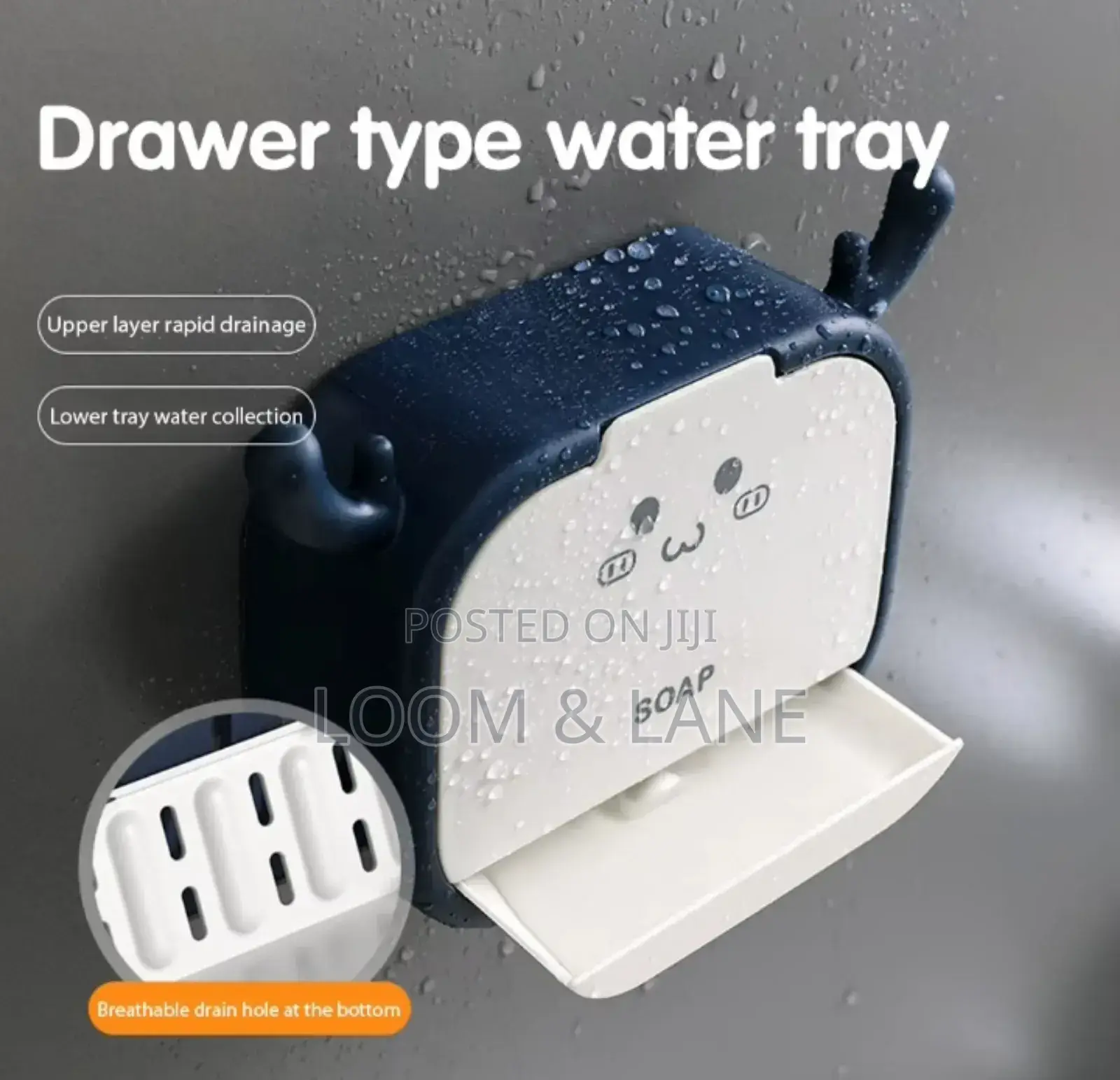 Seld Adhesive Soap Bathroom Soap Holder With Lid