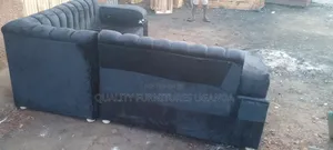 Black L Sofa Set