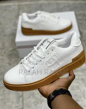 Original Classy Men’S White/Brown Balmain Casual Sneakers
