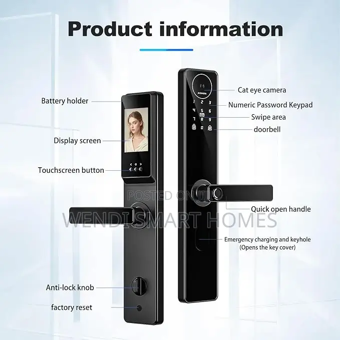 Smart Lock With Cat Eye Camera Video Two-Way Audio Door Lock