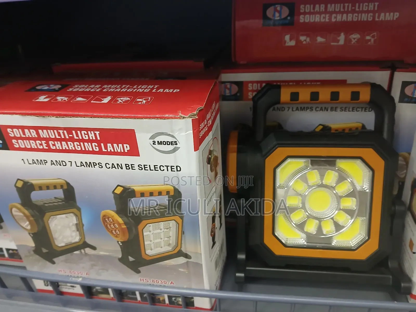 7lamps Multichannel Solar Rechargeable Torch Flashlight