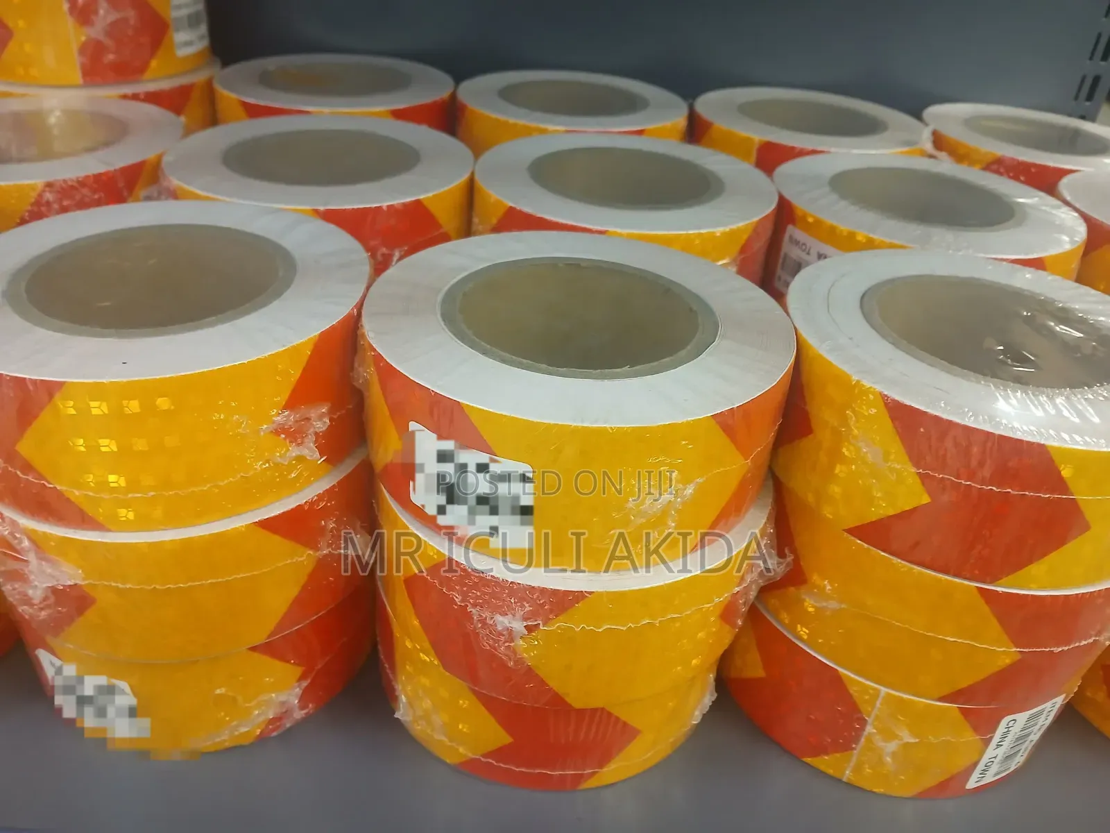 25mtrs Yellow And Red Reflective Tape