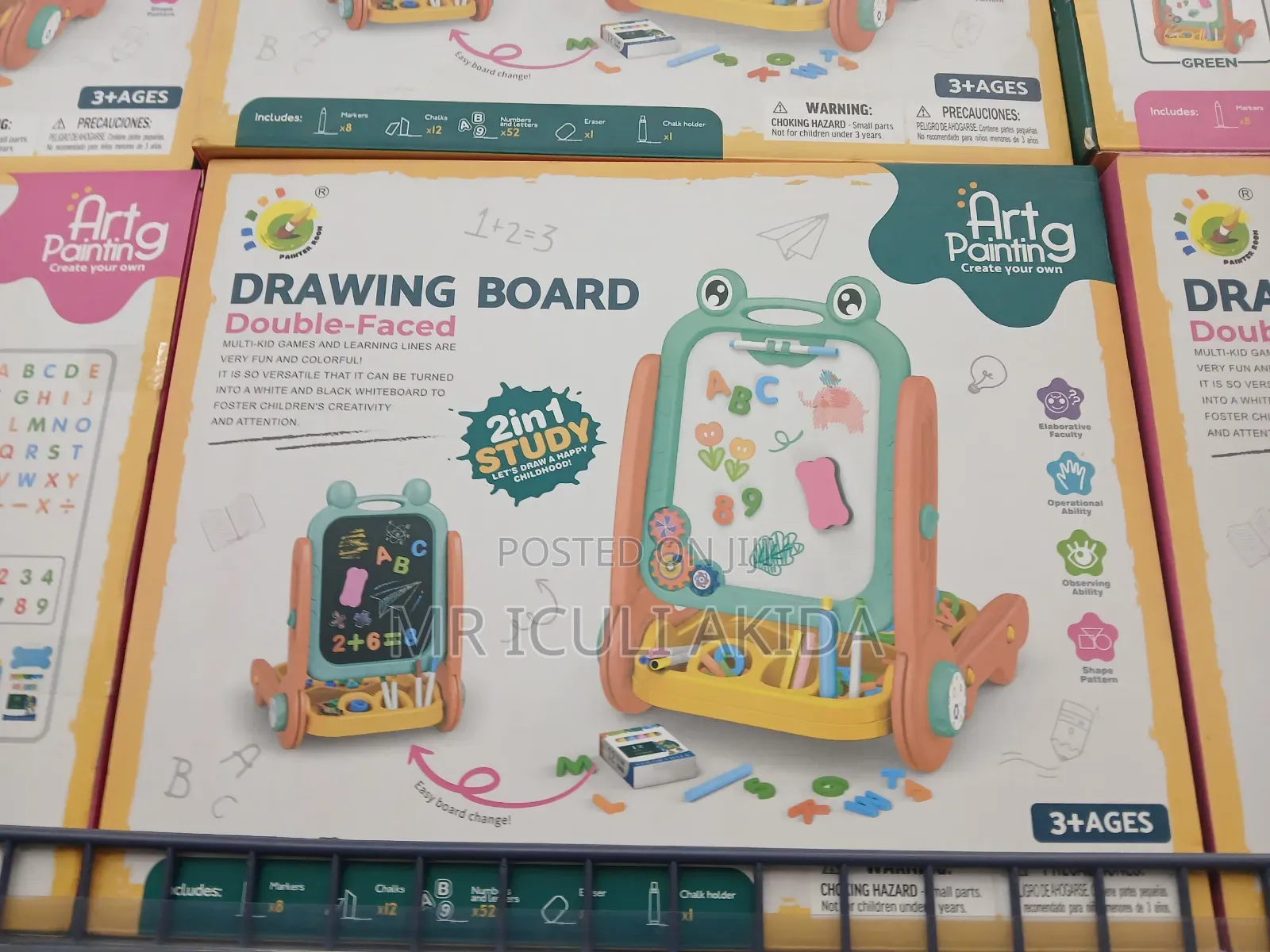 2in1 Kids Double Faced Art Painting Games Learning Board
