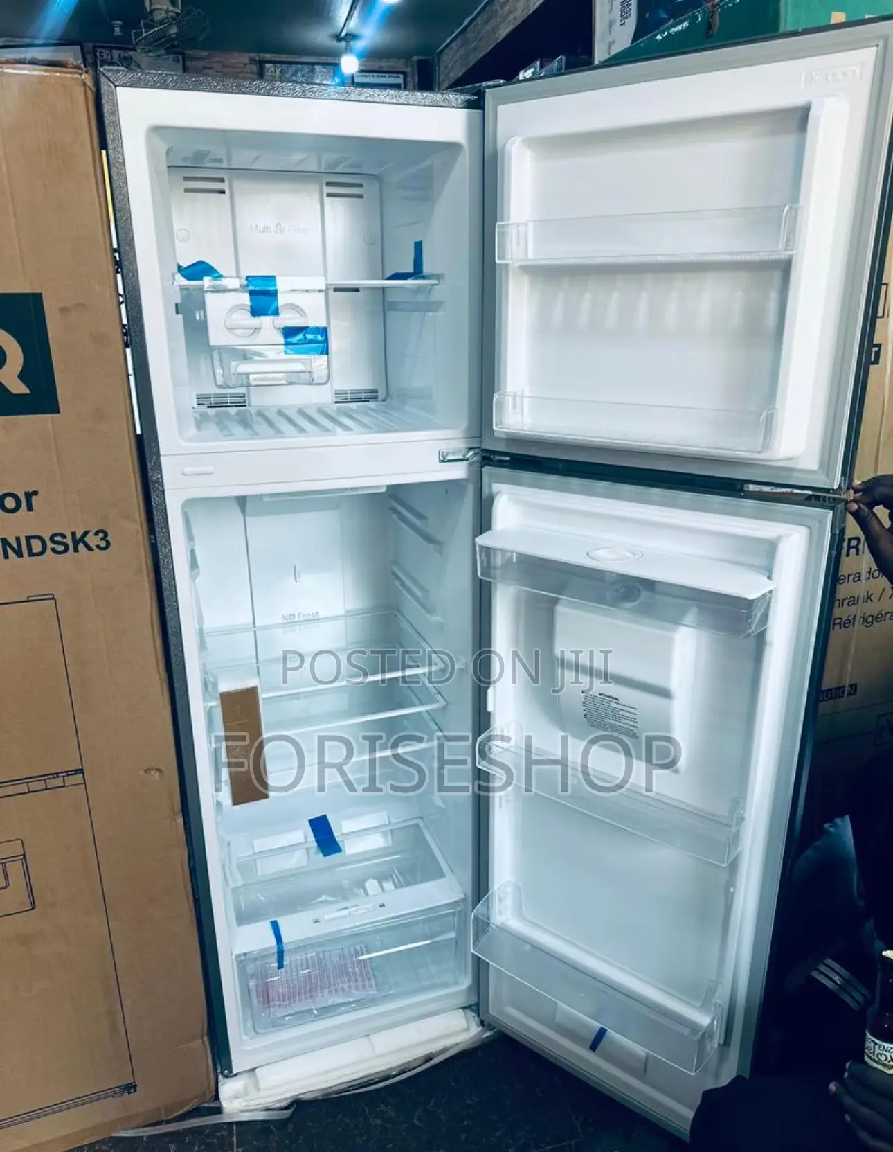 Chiq 331l Double Door No Frost Refrigerator With Dispenser