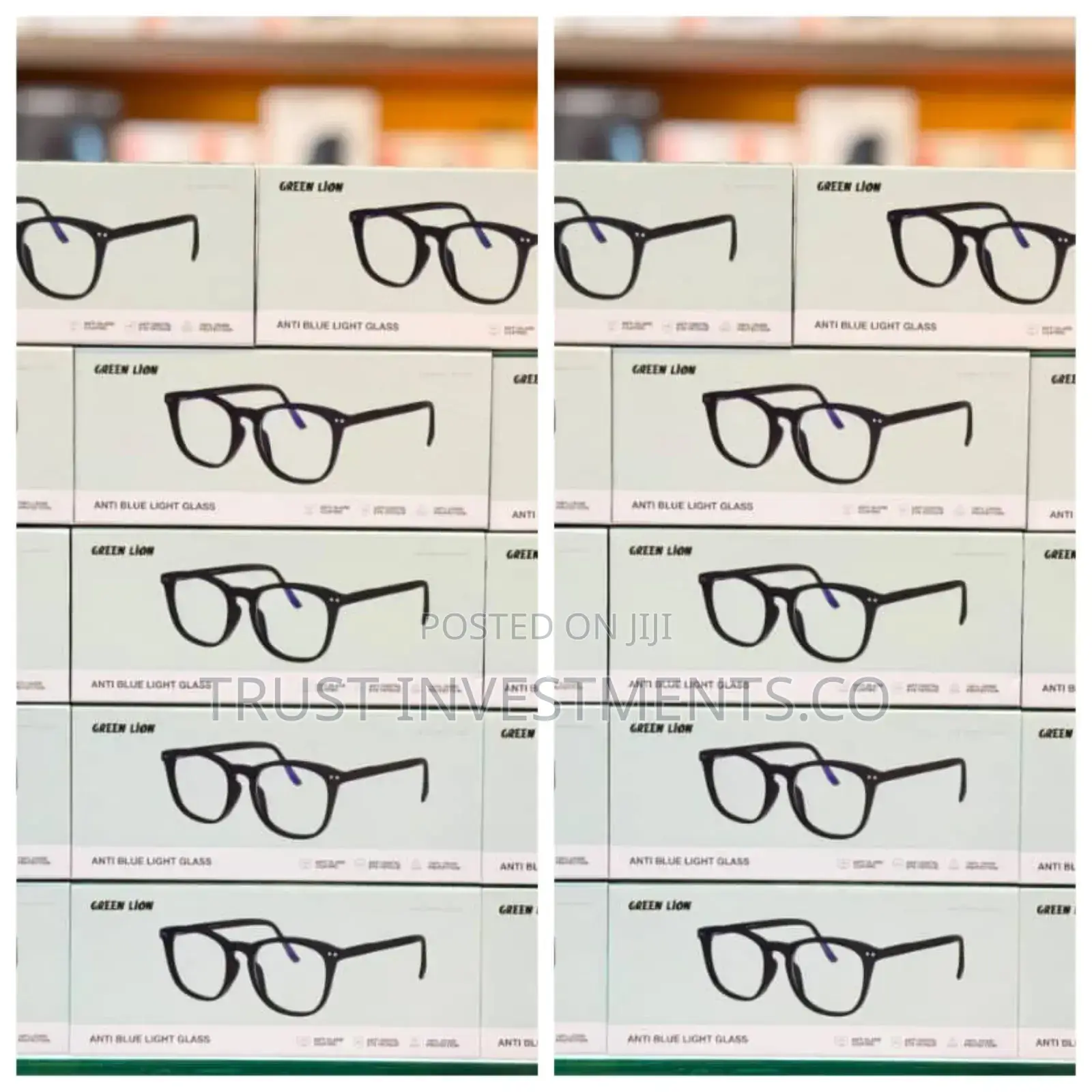 Green Lion" Brand Anti-Blue Light Glasses.