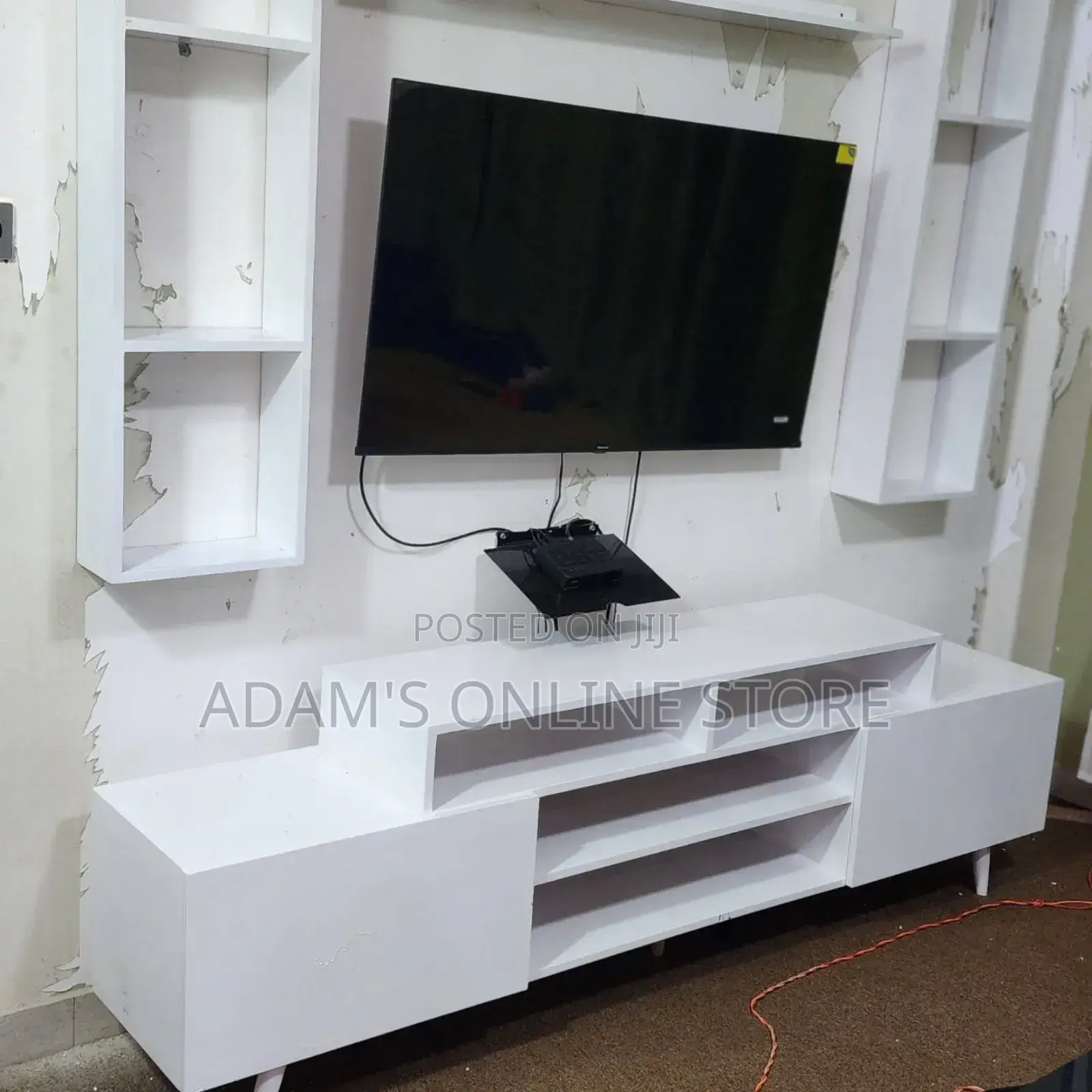 Tv Stand Unit Wall Mount in White Color