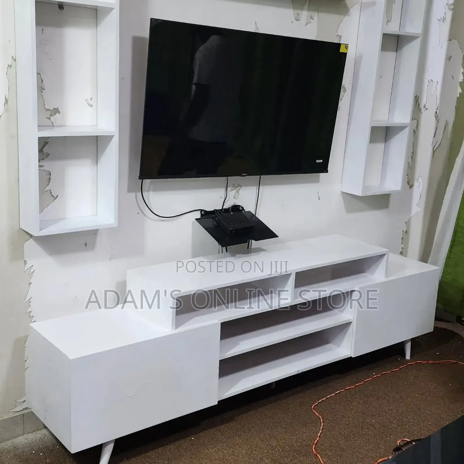 Tv Stand Unit Wall Mount in White Color