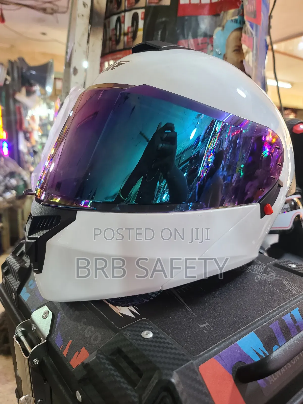 Rider's Head Gear/ Helmet White