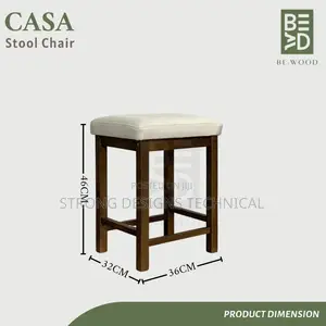 Wooden Stool With Cushion.