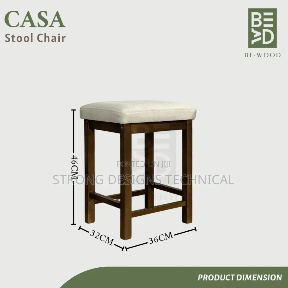 Wooden Stool With Cushion.