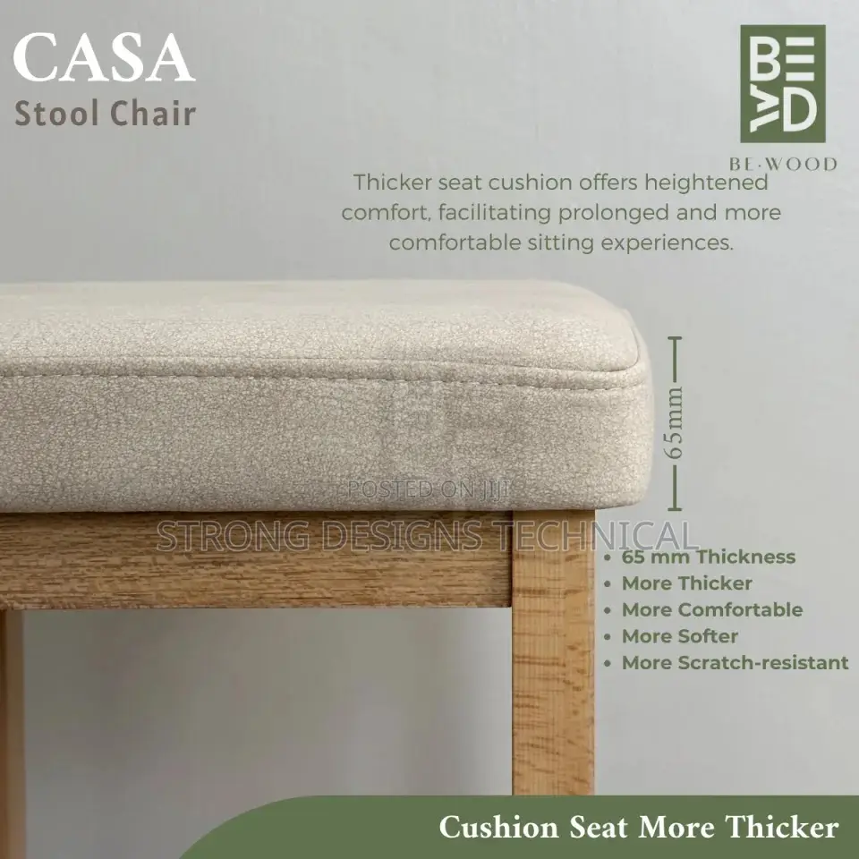 Wooden Stool With Cushion.
