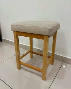 Wooden Stool With Cushion.