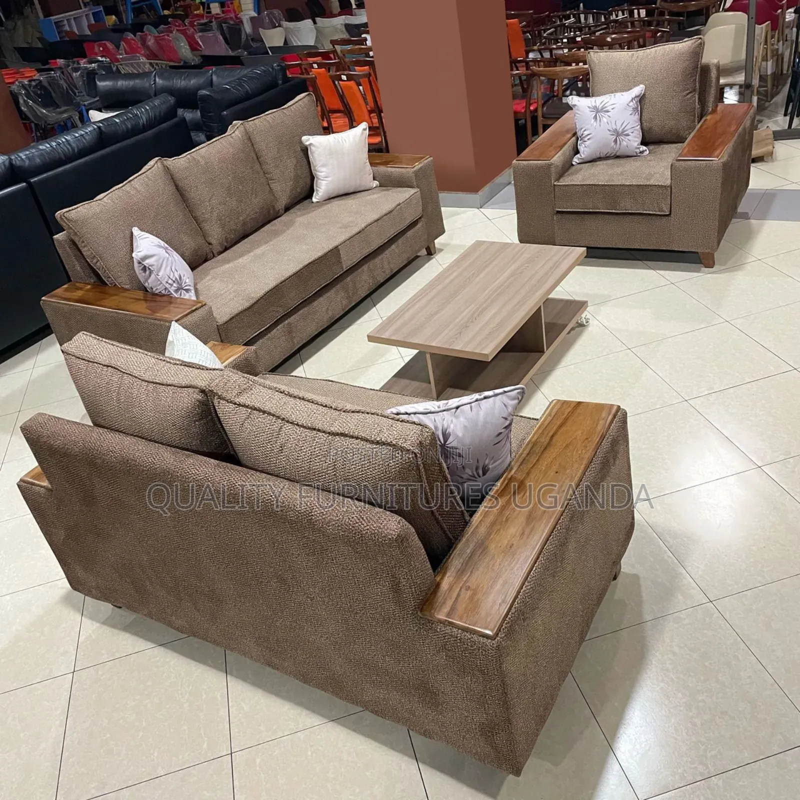 Fibre Sofa Set/Mahogany Armless Sofa Set