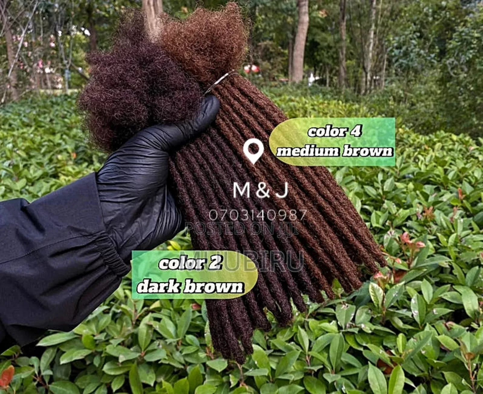 M J Dreadlock Extensions.Brown Color, Neat Brief