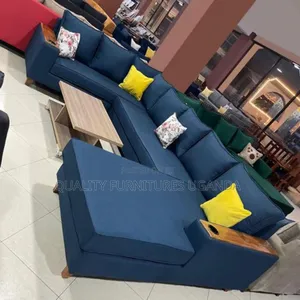 Light Blue U Shaped Sofa