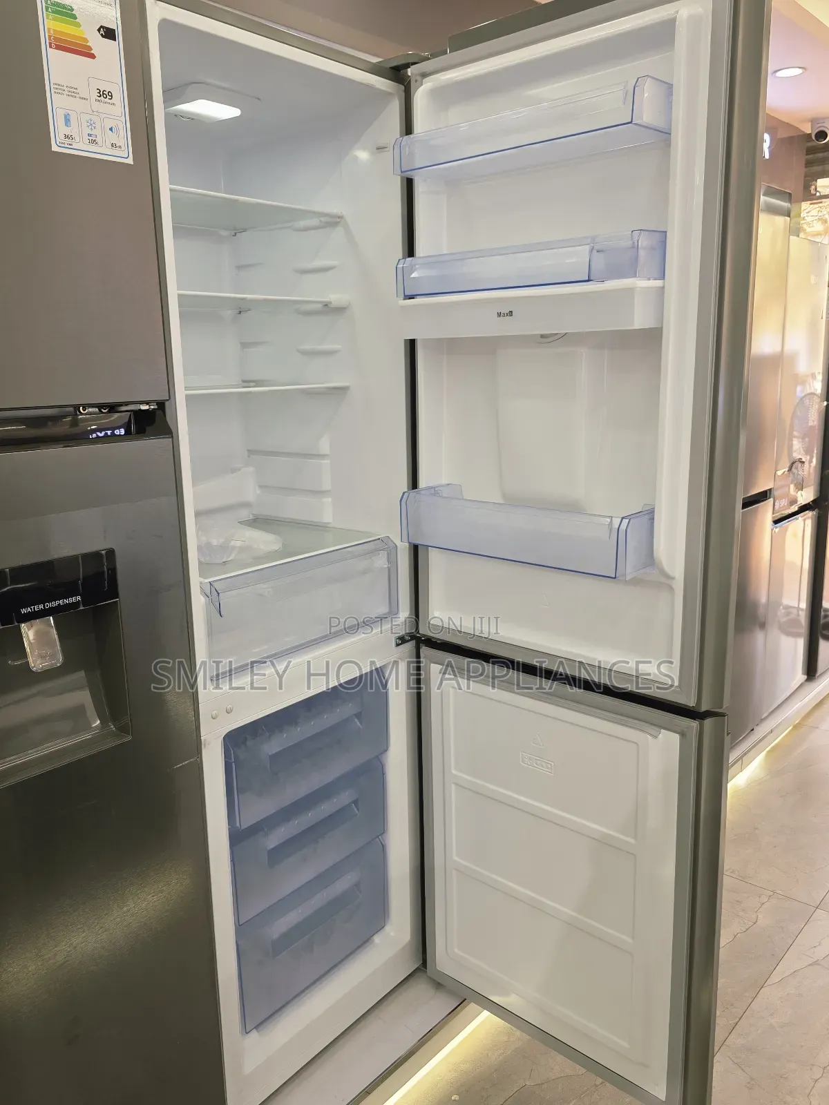 369ltr SPJ Black Mirror Finish Doubledoor Fridge at Discount