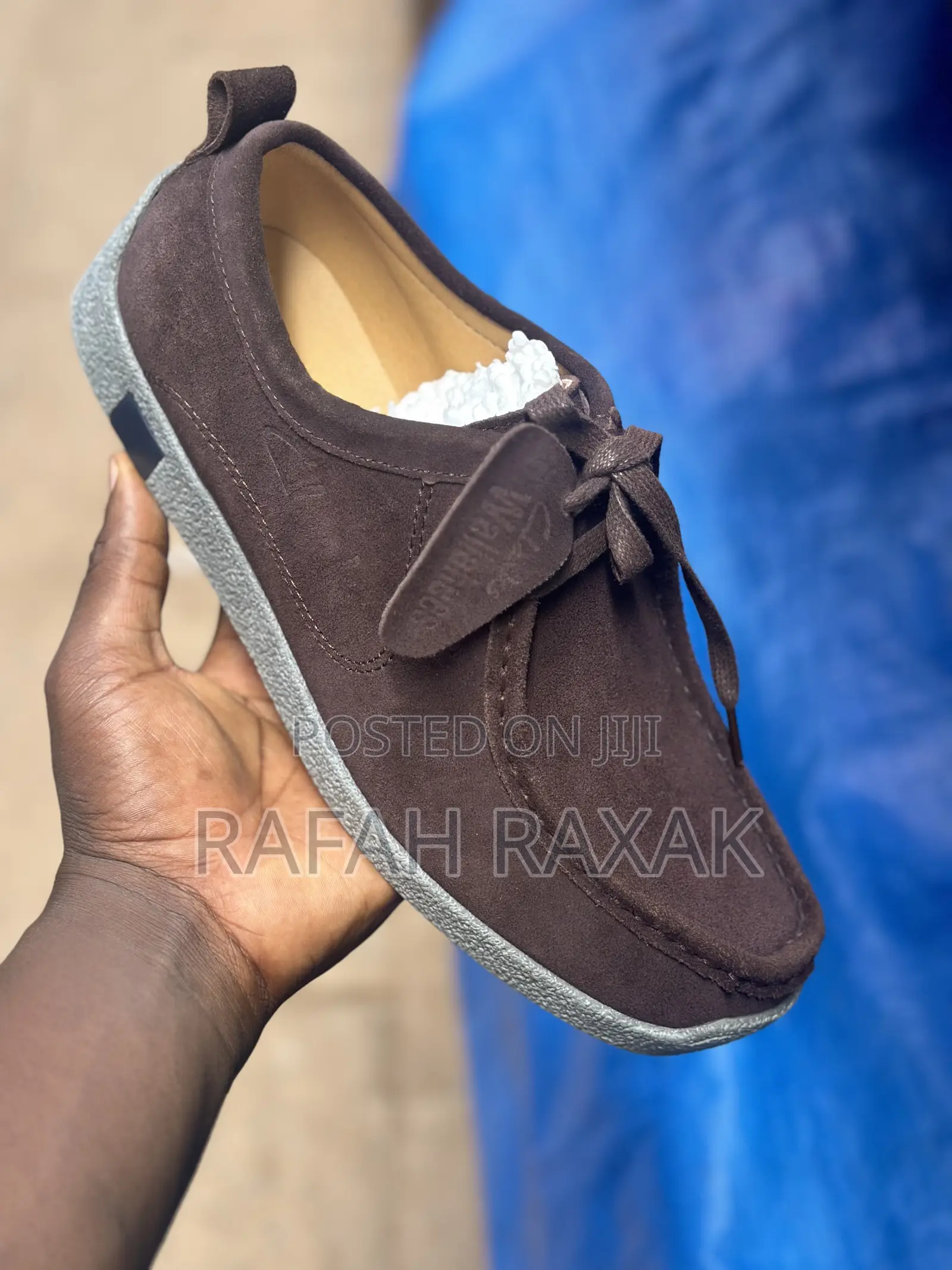 Original Men’S Coffee Brown/Grey Suede Clarks Wallabees