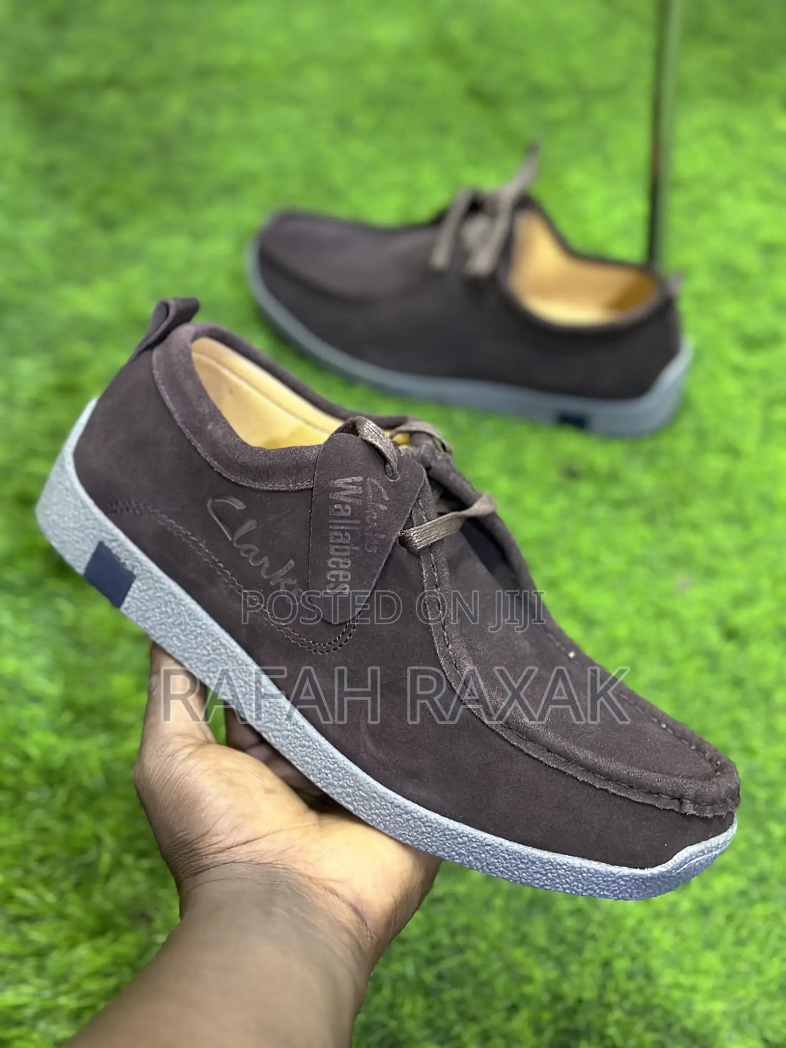 Original Men’S Coffee Brown/Grey Suede Clarks Wallabees