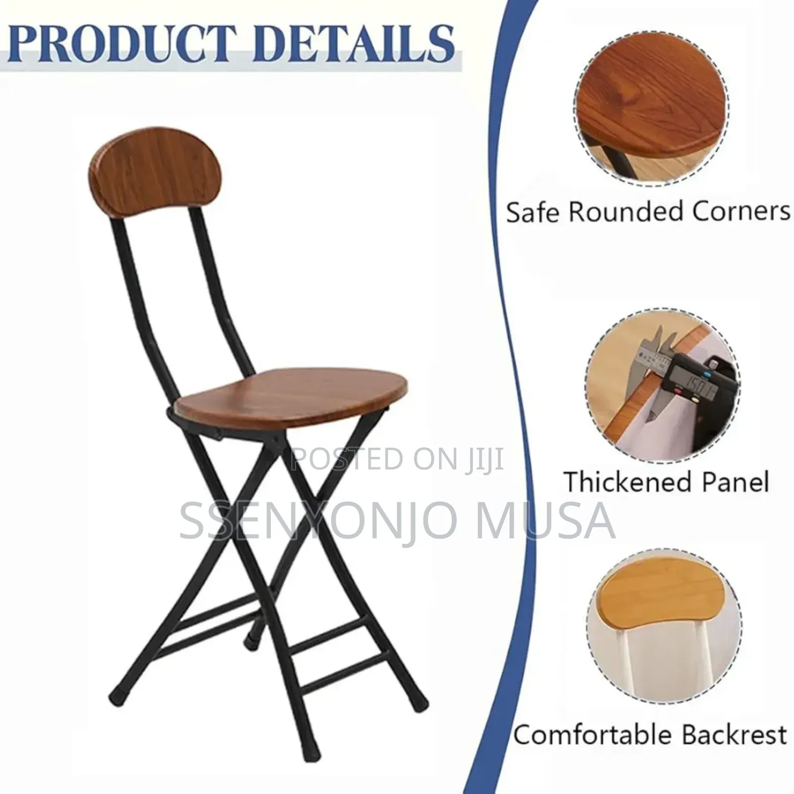 Foldable Dining Table Set- 5pcs Folding Set, Brown, Portable Simple