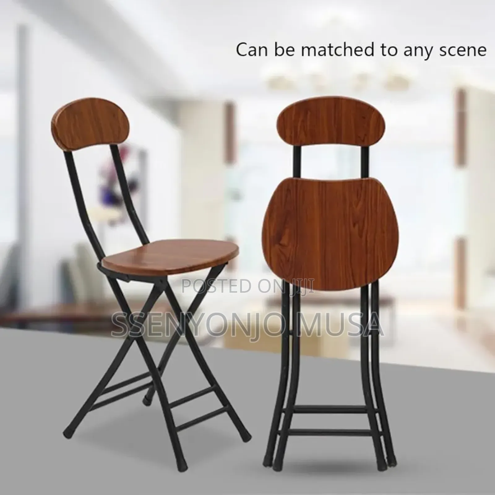 Foldable Dining Table Set- 5pcs Folding Set, Brown, Portable Simple