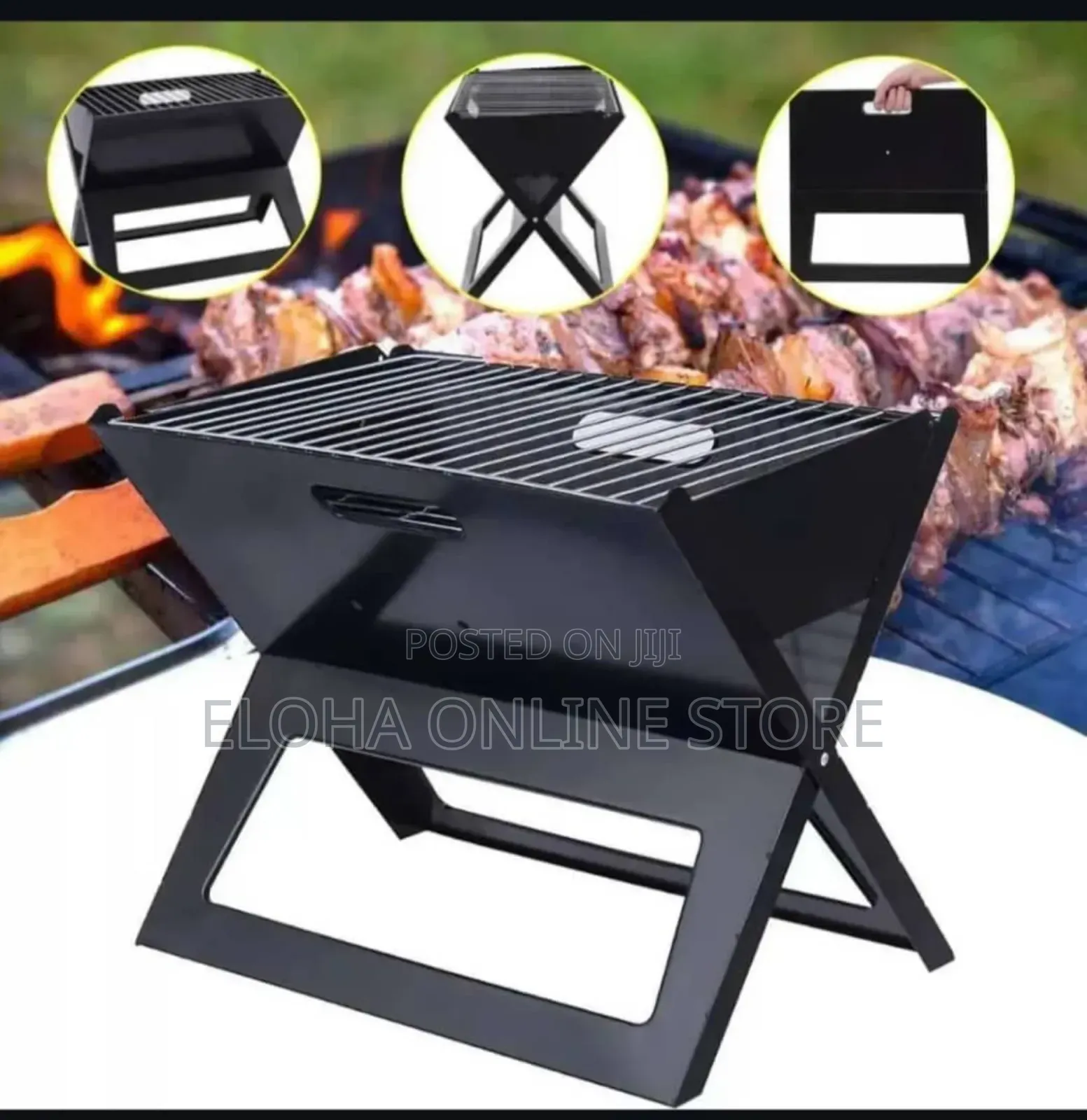 Stainless Steel Portable Folding BBQ Charcoal Grill