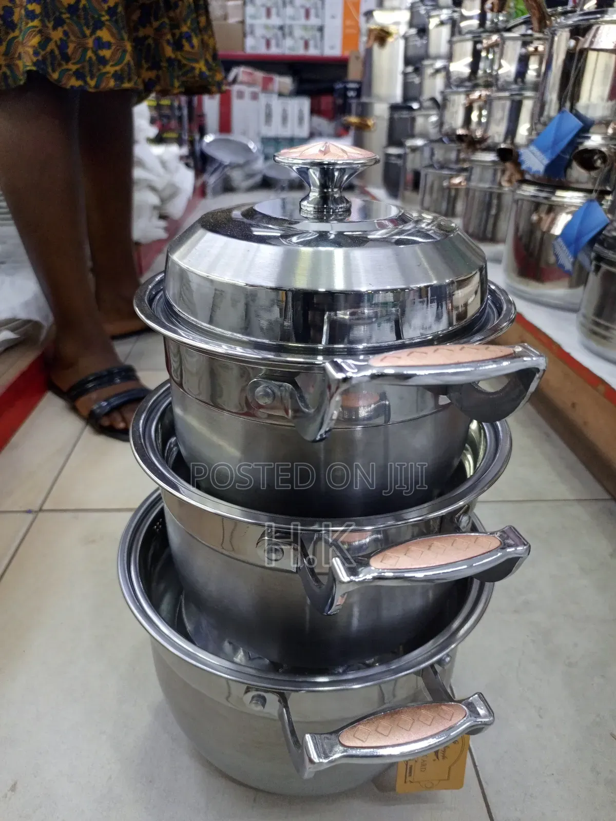 6-Piece Stainless Steel Cookware Set. 20,22,24cm
