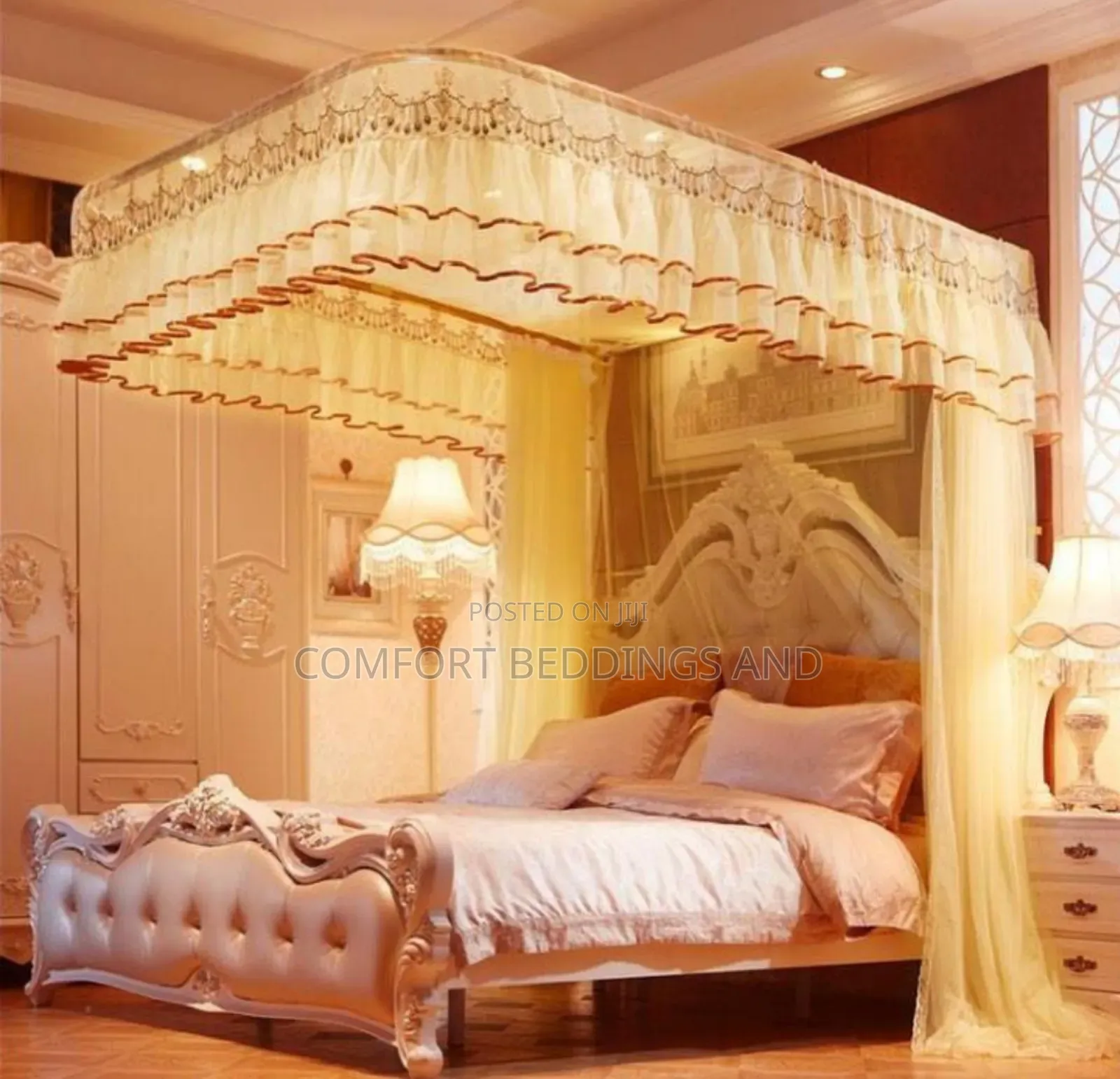 Six by Six Two Stand Rail Mosquito Net Cream