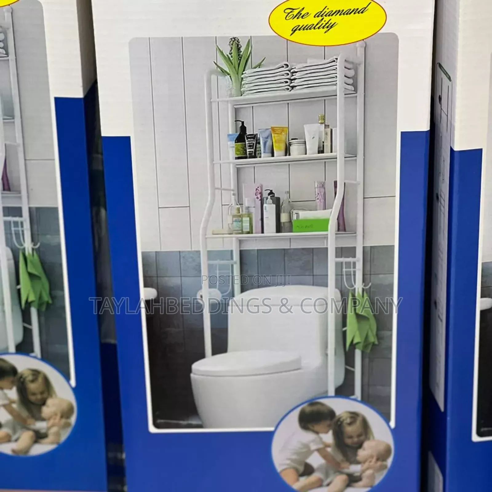 Bathroom, Toilet, Washing Machine Storage Rack White