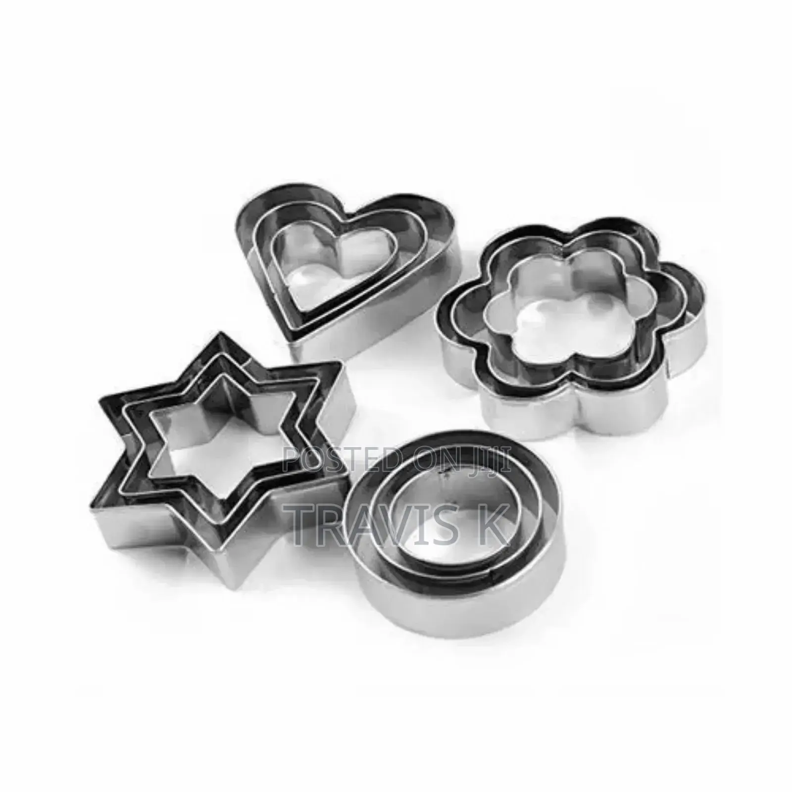 12pxs 4 Shape Stainless Steel Cookie Cutters