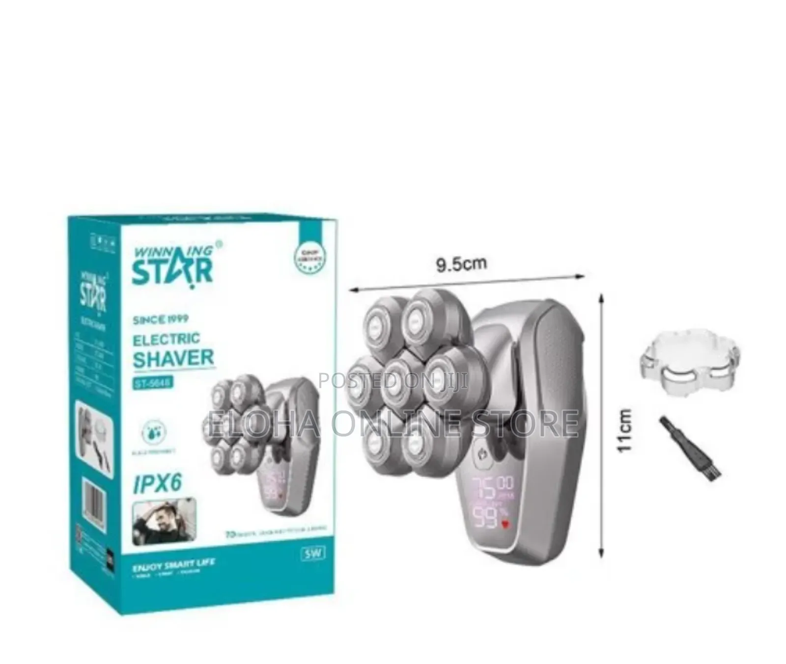 7d Waterproof Rechargeable Winning Star Shaver Smoother