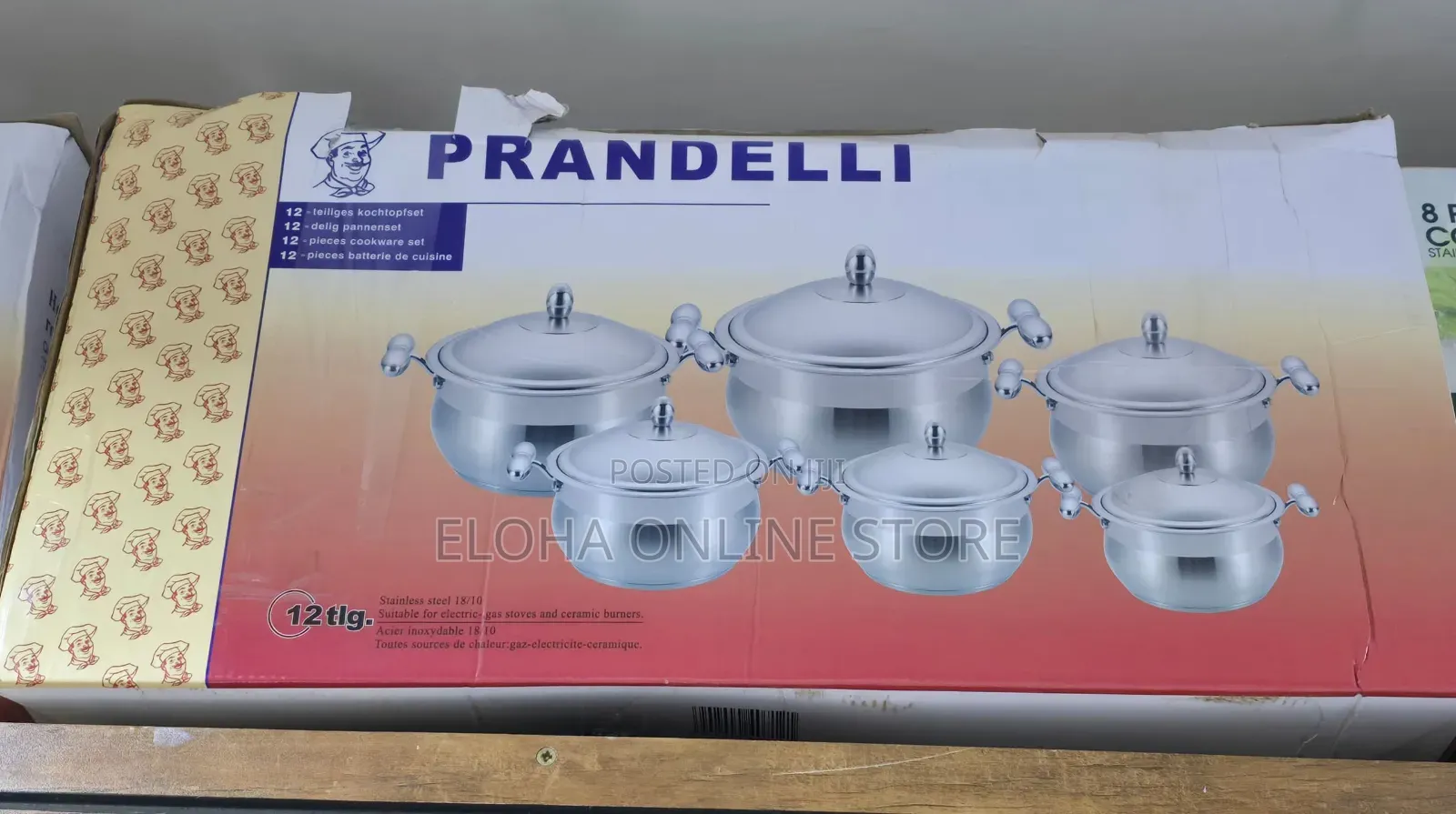 12-Piece Prandelli Stainless Steel Cookware Set