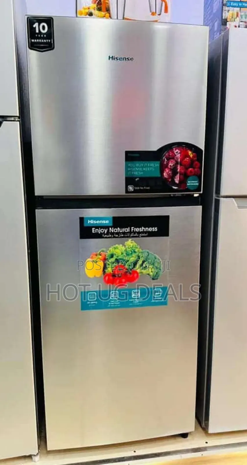 Hisense 266 Liters Double Door Fridge (No Frost) - Silver
