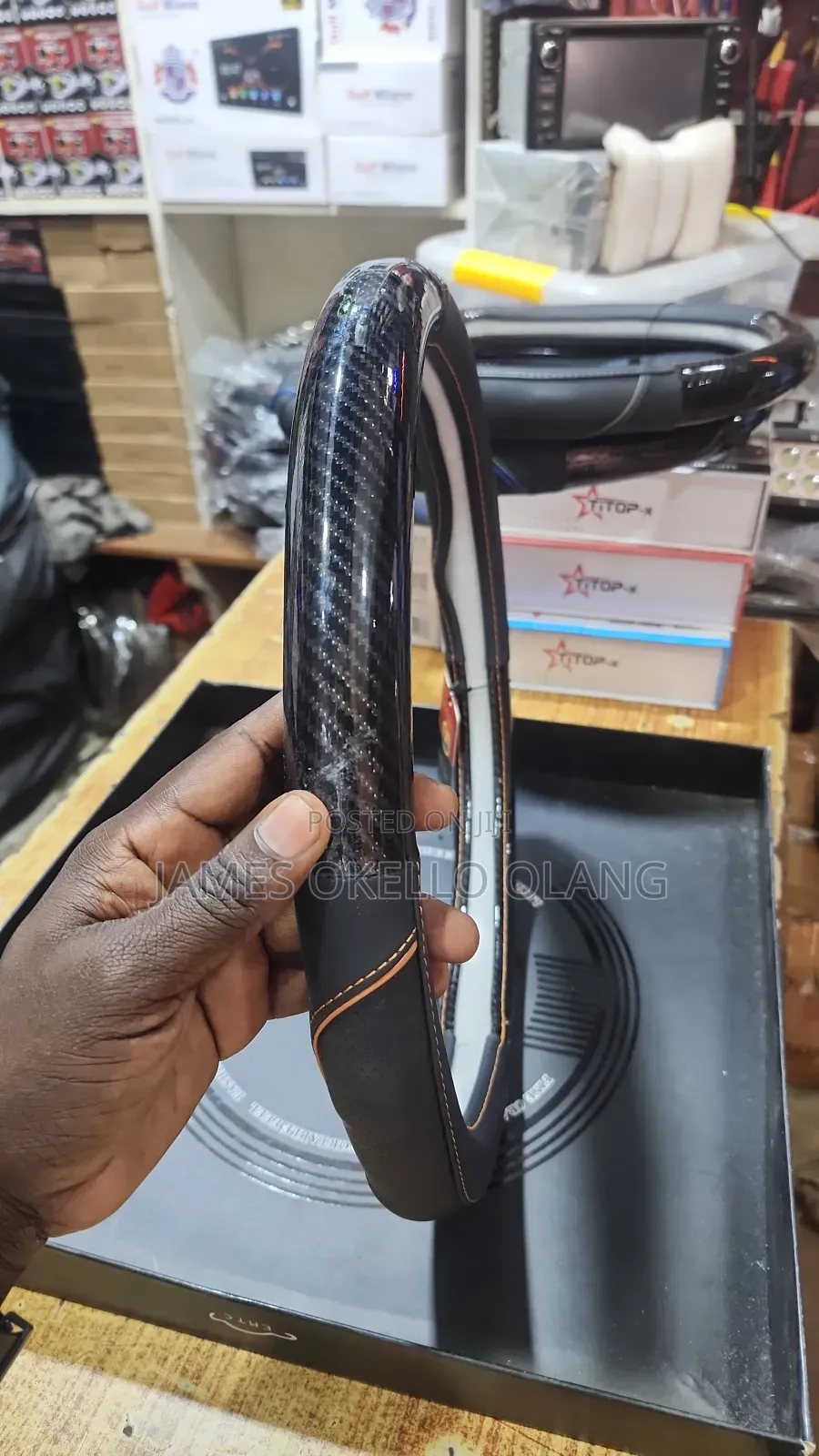 Pure Leater Black Steering Covers.