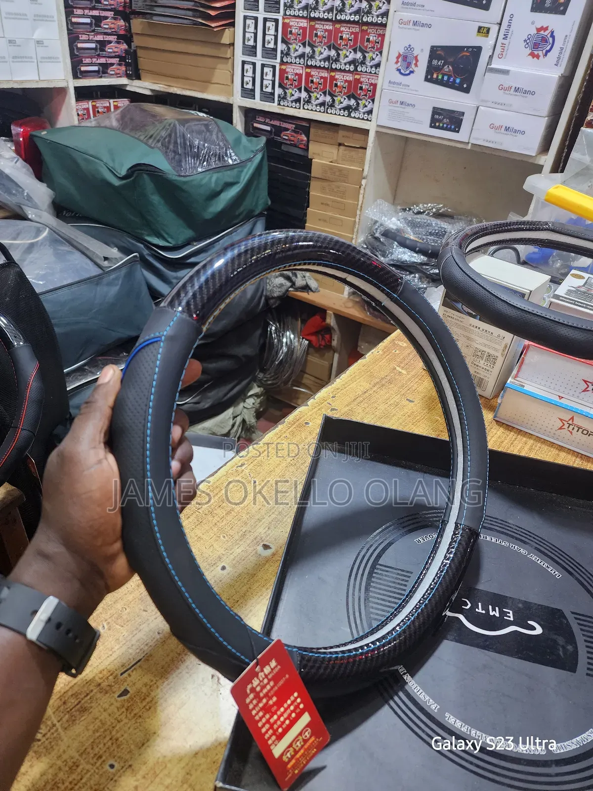 Pure Leater Black Steering Covers.