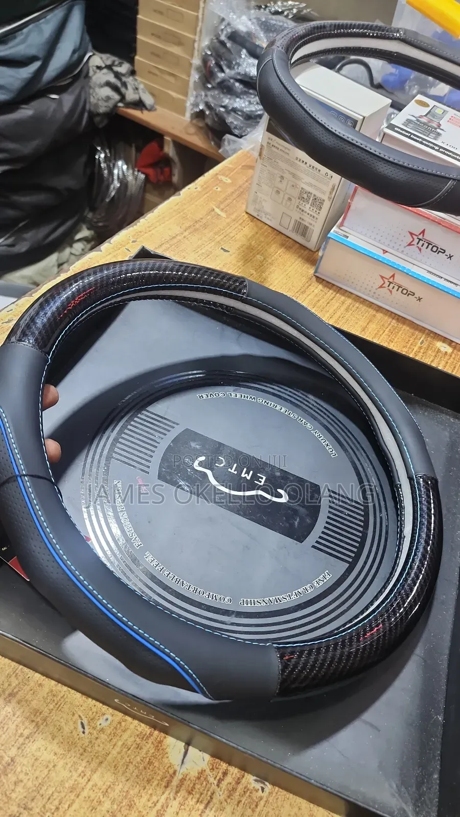 Pure Leater Black Steering Covers.