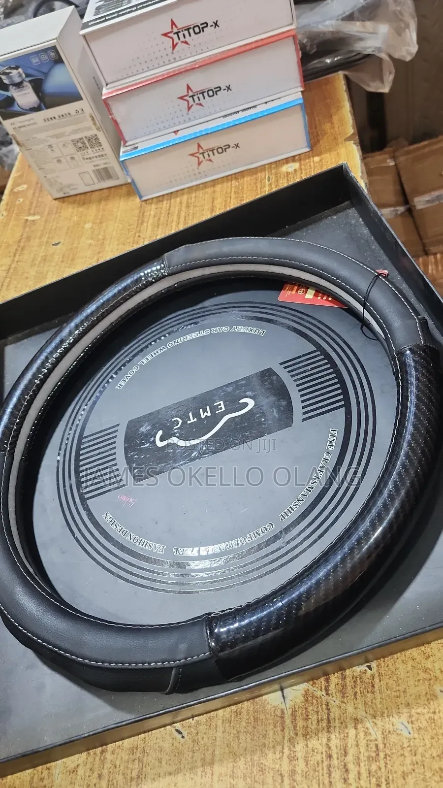 Pure Leater Black Steering Covers.