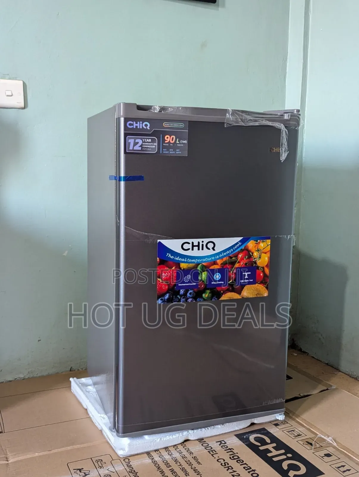 Chiq 120 Liters Single Door Refrigerator Grey
