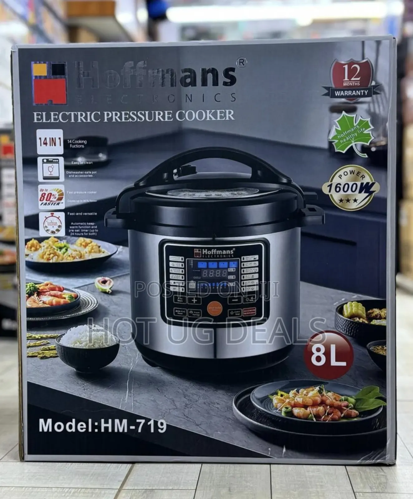 Hoffmans 8l/8 Litres Electric Multifunction Pressure Cooker