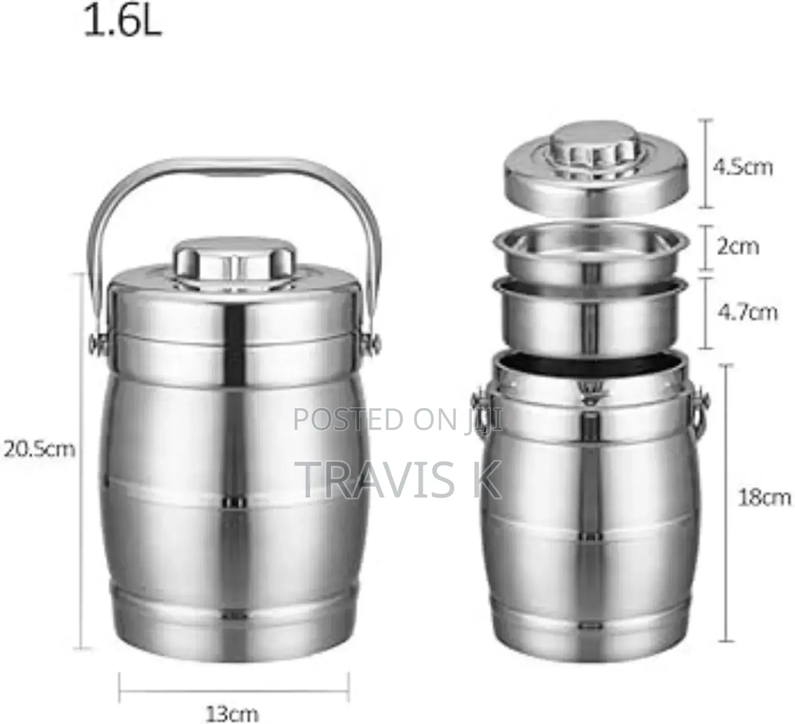 Stainless Steel Food Flask - Silver