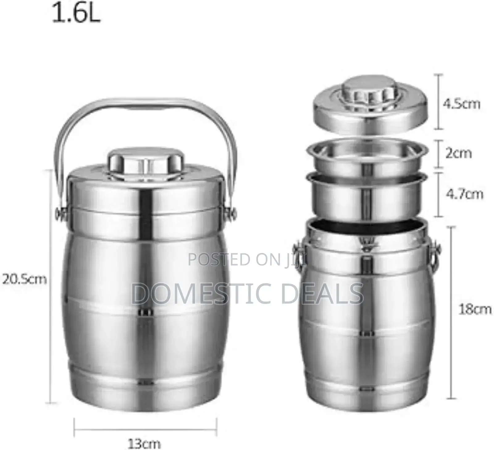 Stainless Steel Food Flask - Silver