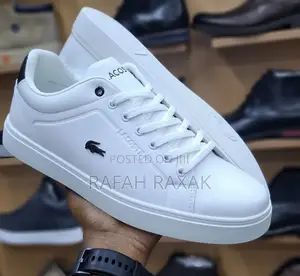 Original Triple White Lacoste Casual Leather Sneakers