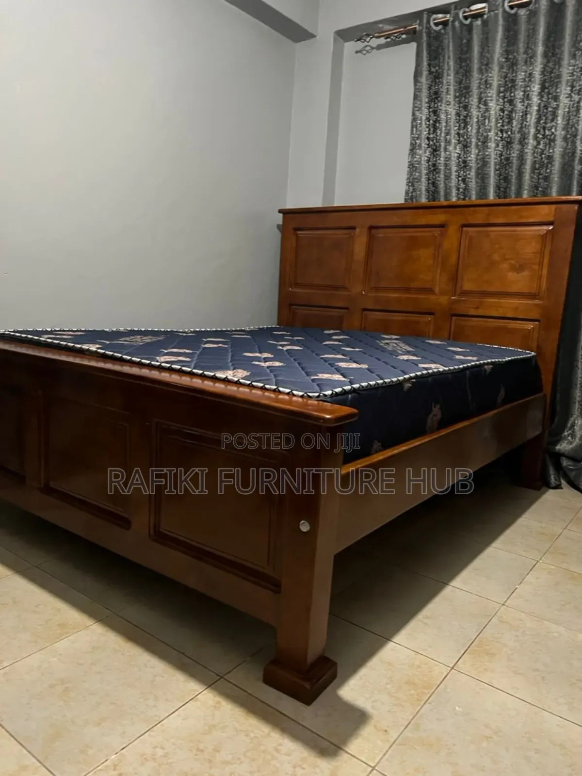 5by6 Wooden Tile Bed in Brown Color