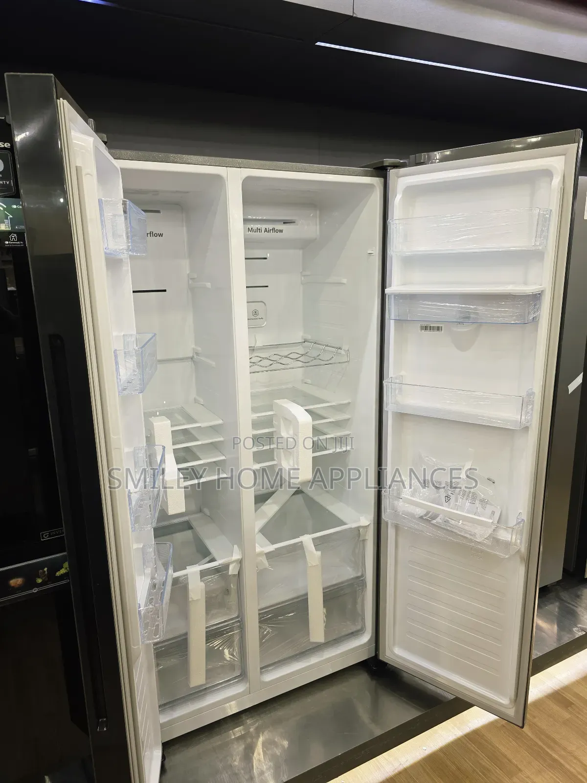 670ltrshisense Highend Side Byside Black Mirrorfinish Fridge