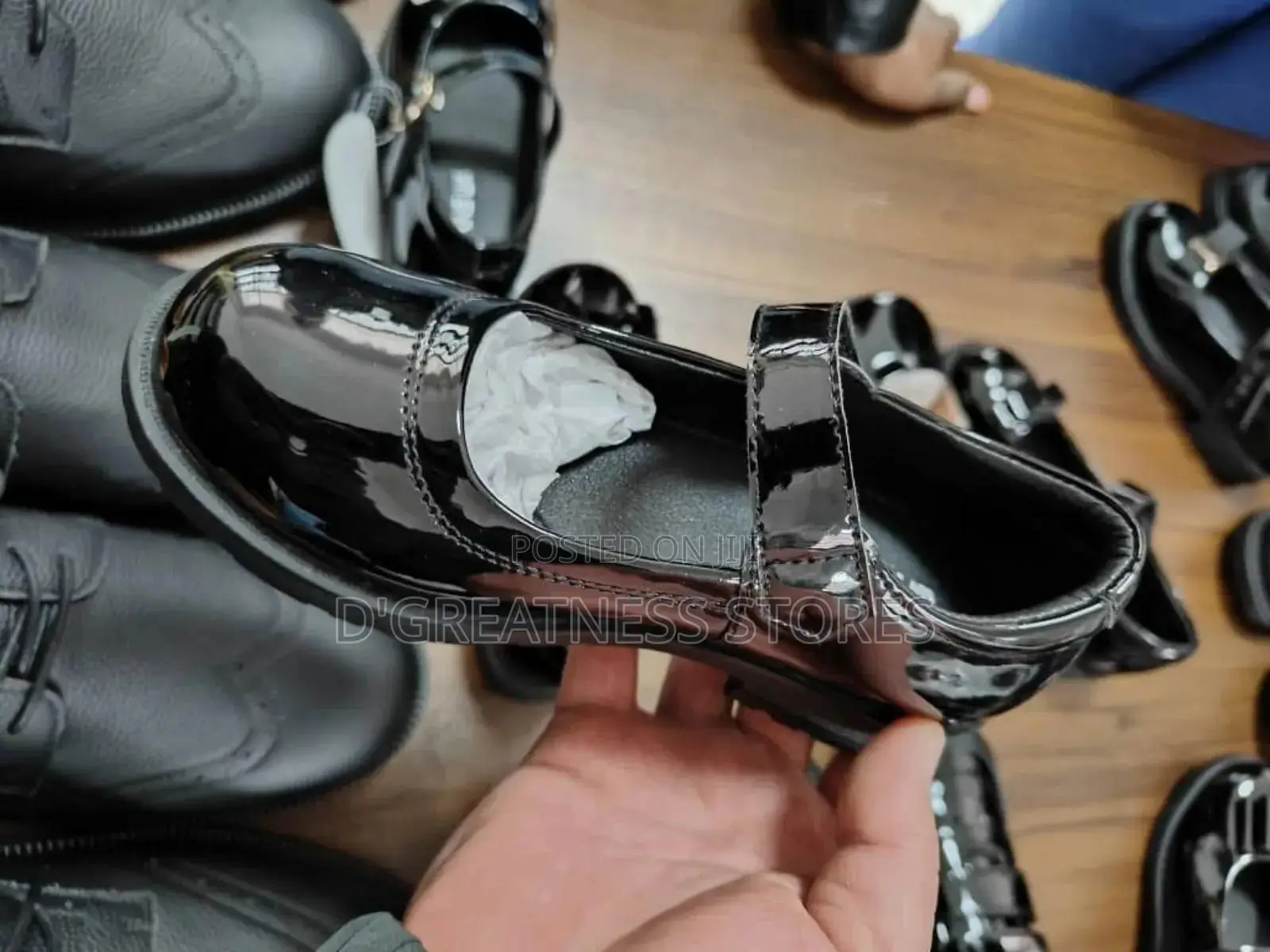 Girls Black School Shoes