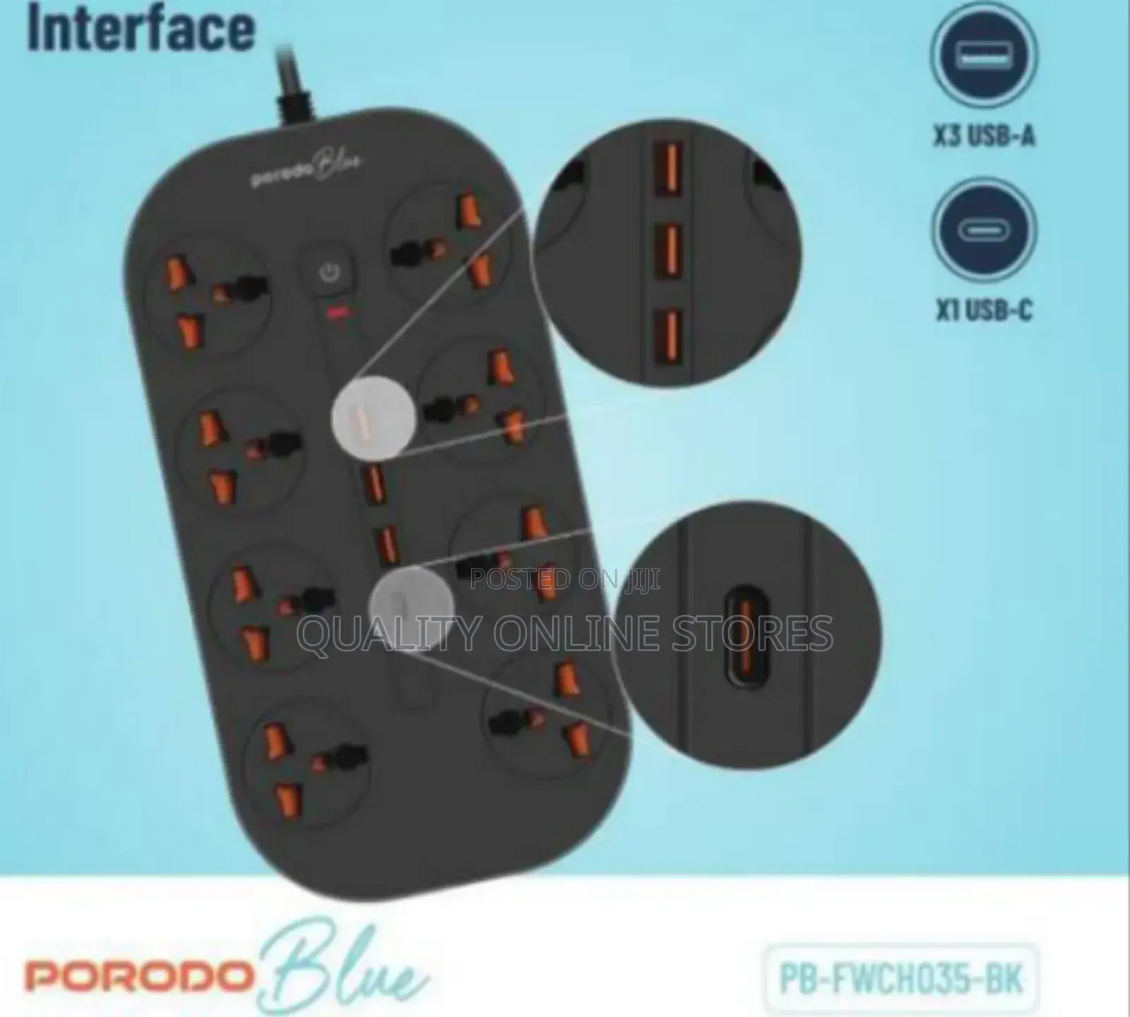 Black Porodo Socket