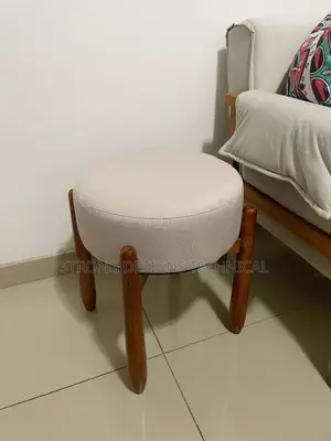 Round Wooden Ottoman Stool/ Make Up Chair