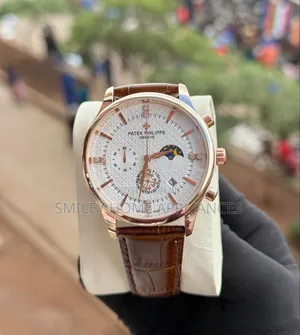 Patek Philippe Men's Wrist Watch Brown Leather Strapped