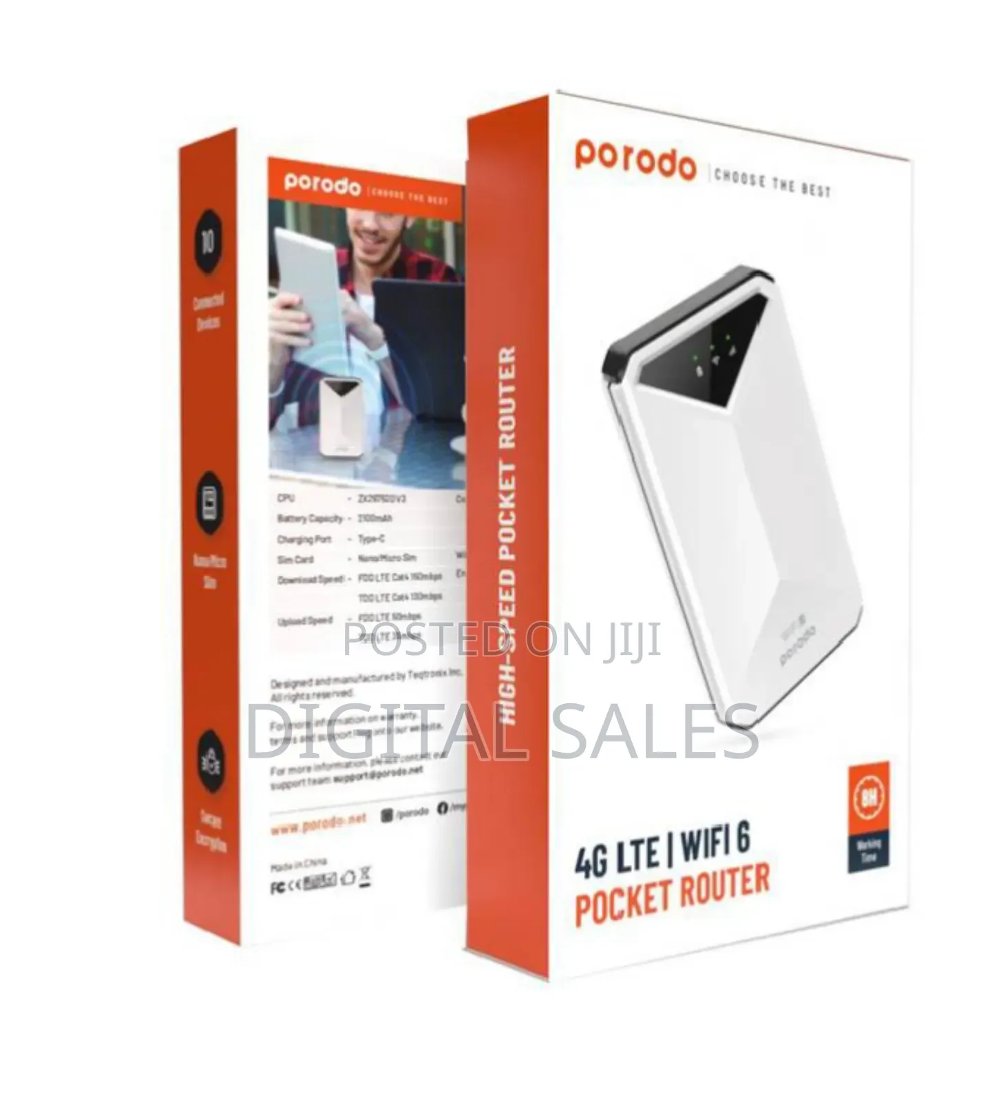 Porodo 4g Lte Wifi 6 Pocket Router 8