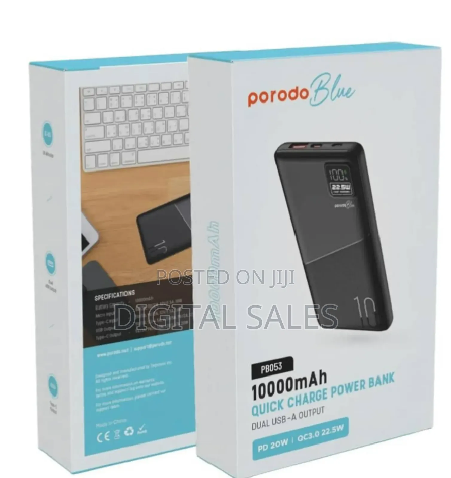 Porodo Blue 10000mah Quick Charger